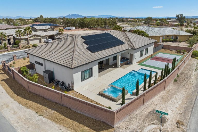 Pool in the backyard of a Las Vegas home