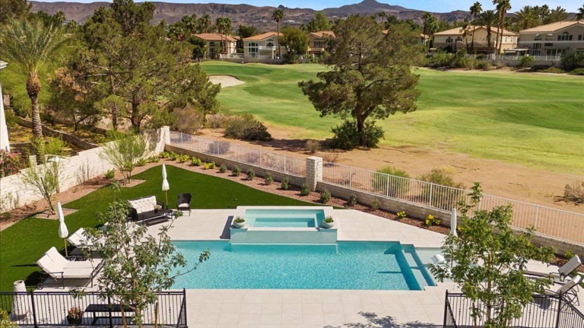 Large backyard swimming pool