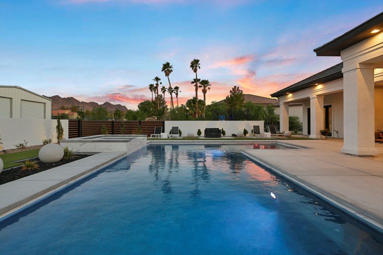 Large swimming pool outside a Las Vegas home.